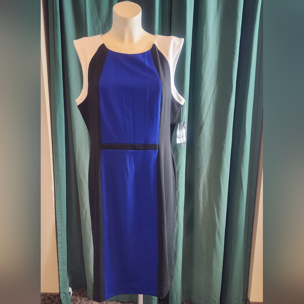 Kasper Sleeveless Lined Sheath Dress Size 14